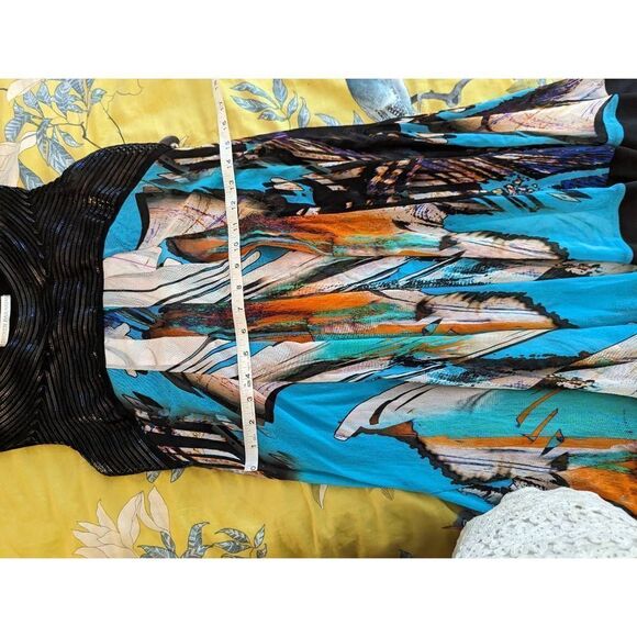 DIDIER parakian layered mesh cocktail dress sz 8 colorful sleeveless mini euc - Picture 7 of 7